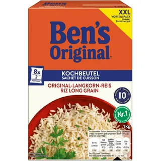Bens Original Langkorn Reis 10 Minuten praktische Kochbeutel 1000g