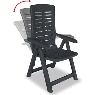 vidaXL Verstellbare Gartenstühle 2 Stk. Kunststoff Anthrazit - Grau