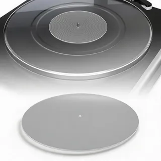 Acryl-Plattenspielermatte, Antistatische Geräuschreduzierungs-Slipmat für 12-Zoll-Plattenspieler, mit Verbesserter Klangqualität, für Hi-Fi-Enthusiasten (klar)