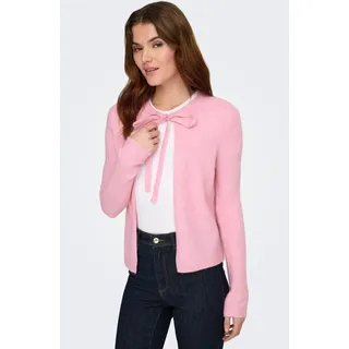 Strickjacke ONLY "ONLJESSIE LS ONE STRING CARDIGA KNT", Damen, Gr. XS, rosa (romance rose detail:melange), Strick, Obermaterial: 35% Polyester, 30% Nylon, 25% Polyacryl, 7% Wolle, 3% Elasthan, meliert, normal, Rundhals, Strickjacken Strickjacke
