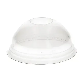 Verive Domdeckel für Clear Cups ohne Loch, rPET, Ø 95 mm, Gewölbter Einwegdeckel für den Außer-Haus-Verkauf, 1 Packung = 50 Stück