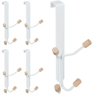 Relaxdays Türhaken 5er Set Skandinavisch Weiß