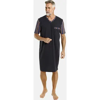 Pyjama JAN VANDERSTORM "Nachthemd ARWID", Herren, Gr. 5XL, blau (dunkelblau), Obermaterial: 100% Baumwolle CO., Homewear-Sets Pyjama