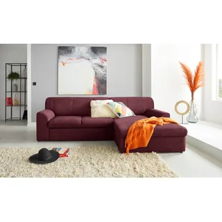 DOMO collection »Topper, elegant und zeitlos, kompaktes Stellmaß 245/155cm, L-Form« mit Recamiere, wahlweise mit Schlaffunktion,