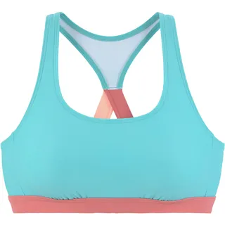 Bustier-Bikini-Top LASCANA ACTIVE "Janni", Damen, Gr. 34, Cup A/B, blau (türkis), Recycling-Polyamid, kontrastfarbene Details, unifarben, Bikini-Oberteile Bustier-Bikini-Top, mit kontrastfarbenen Details