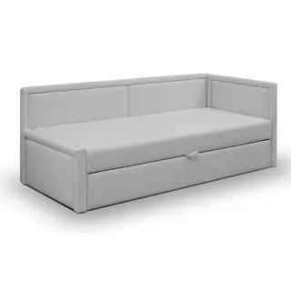 Selsey Polsterbett 91 x 205 cm Schlaffläche 82 x 189 cm Gepolstertes Bett Tagesbett Sofabett Jugendbett Robuster Stoff T30 Schaumstoff Ausziehbar Hellgrau Caprili