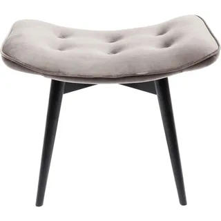 Kare Design Hocker Vicky Velvet Grau, 83420, kleiner Samthocker zur Fußablage, Fußhocker, (HxBxT) 48x59x37cm