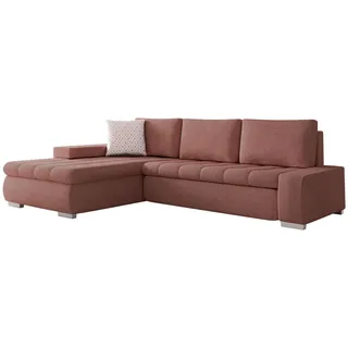 Mirjan24 Eckcouch Uttario Velvet 5-Sitzer Rosa