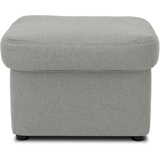 DOMO. collection Polsterhocker Puno, Hocker, Beistellhocker für Sofa, Sitzhocker, Fußhocker, 60 x 60 x 40 cm (BxHxT), silber