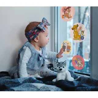 KOMAR Fensterbild Better Together Bubbles - Größe 30 x 30 cm, 2 Bogen, - Fenstersticker, Disney, Kinderzimmer, Babyzimmer
