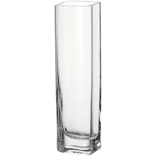 LEONARDO Tischvase »Dekovase LUCCA, aus Glas, handgefertigt« rechteckig, spülmaschinenfest, farblos