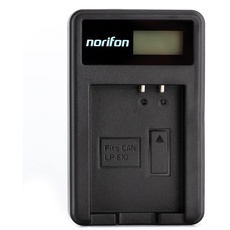 Norifon LP-E10 LCD USB Ladegerät für Canon EOS 1100D, 1200D, Kiss X50, Rebel T3 Kamera und Mehr, LP-E10-L