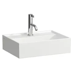 Laufen Kartell Aufsatzhandwaschbecken, 1 Hahnloch, ohne Überlauf, 450x340mm, H818330, Farbe: Weiß