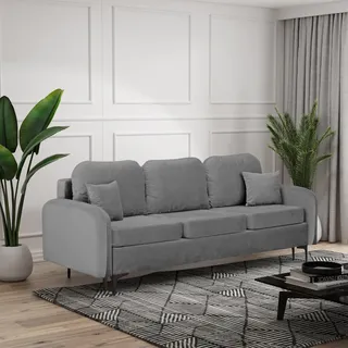 Modernes, ausklappbares Sofa VESTA mit Schlaffunktion und Bettkasten - Farbe: Magic Velvet 2217 (Mittelgrau) - Grau