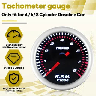 2 Zoll 52mm Drehzahlmesser Tachometer 0-8000 RPM 12V Universal Auto