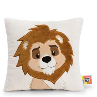 NICI Kissen Löwe 30x30cm - braun - Flauschiges NICI Kuscheltier Kissen für Kinder und Erwachsene, Plüschkissen ideal für Zuhause, Kindergarten oder unterwegs - 62750