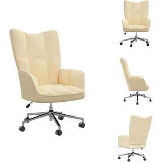 vidaXL Relaxsessel Cremeweiß Samt -  Sessel - Creme