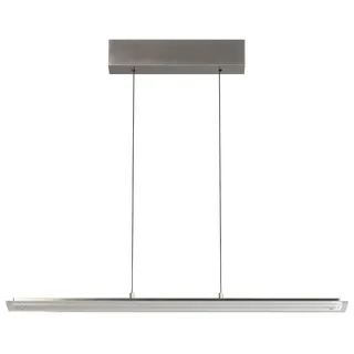 Pendelleuchte Torvi|nickel-/chromfarben|Kabellift|L: 135 cm, B: 9 cm| Höhenverstellbar 70-170 cm| mit Taster stufenlos dimmbar| Farbtemperatureinstellung 3 Stufen| 7x LED 4,5W 2700/3350/4000 K|3500 lm