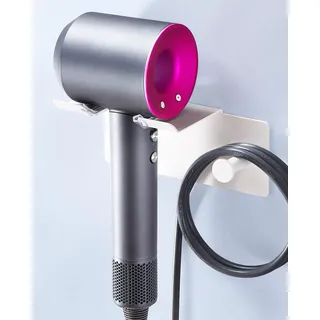 LOXSUN Föhnhalter Wand Ohne Bohren, Föhnhalterung Bad Ohne Bohren, Fönhalter Metall, Fönhalterung für Badezimmer, Selbstklebend Fön Wandhalterung, Hair Dryer Holder für Haartrocknerhalter (Weiß)