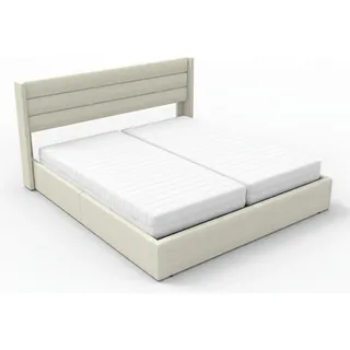 HOME DELUXE LED Bett – Beige, 180 x 200 cm | LED Bett, Bettgestell, Lattenrost - Beige