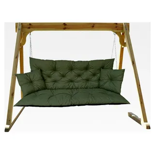 Hollywoodschaukel Auflage Outdoor Sitzkissen Gartenbankauflage Wasserabweisend mit 2 Kissen 150x60x50 Grün