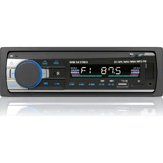 strex Autoradio mit Bluetooth für alle Fahrzeuge - USB, AUX und Freisprecheinrichtung - Fernbedienung - Ein-DIN-Autoradio mit integriertem Mikrofon