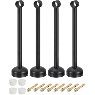 QUARKZMAN 4 Satz Deckenmontage Gardinenstangenhalter, Passend für 25mm/0,98" Rohrlänge 350mm/13,78" Edelstahl Gardinenstangen Haken Halter für Wände Kleiderschrank Rohr Gardinenrohr, Schwarz