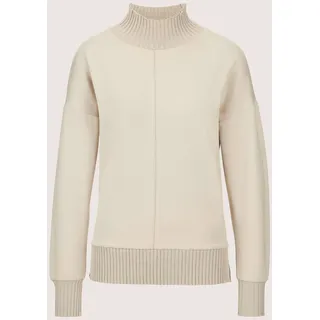 Langarmshirt MADELEINE "Sweatshirt Sportives Sweatshirt mit Stehkragen", Damen, Gr. 40, beige (cappuccino), Obermaterial: 48% Modal CMD. 48% Polyester PES. 4% Elasthan EL., Modern, normal, Shirts Langarmshirt