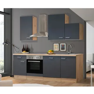 Flex-Well Küchenzeile Morena 220 cm grau