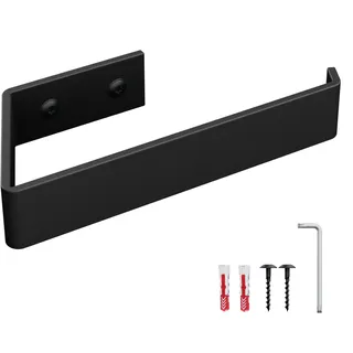 HOLZBRINK Toilettenpapierhalter Schwarz matt 164x72 mm | Klopapierhalter mit Wandmontage für Badezimmer, Toilette | WC Papier Halterung zum Bohren
