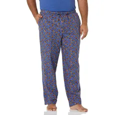 Amazon Essentials Herren Schlafanzughosen aus Flanell - Auslauffarben, Tiefblau Eichhörnchen, M