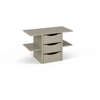 Rauch Möbel ZUBEHÖR, Schubladeneinsatz, mit 3 Schubladen, für Elementbreite 90 cm, Farbe Texline Leinenoptik, Maße 88x57x45cm