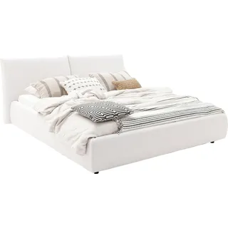 PLACES OF STYLE Polsterbett »Priora in 4 Breiten bis 200cm« auch in NaturLEDER, Cord, belastbar bis 280kg, auch Überlänge 220 cm, weiß