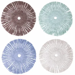 Villa d'Este Home Tivoli Tischset rund Ø 38 cm aus geflochtenem Papier, 4 Töne