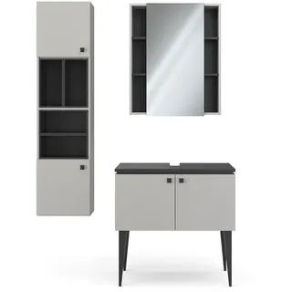 Vicco Gerta 3-tlg. Grau-Schwarz