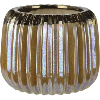 I.GE.A. Dekovase »Tischvase aus Keramik, Blumenvasen, Höhe ca. 13 cm« dekorative kleine Vasen für Blumen, Keramikvase, braun