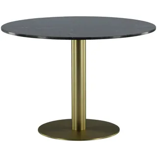 Livetastic Esstisch , Goldfarben, Dunkelgrau , Metall, Stein , rund , rund , 106x75x106 cm , Esszimmer, Esstische, Esstische rund