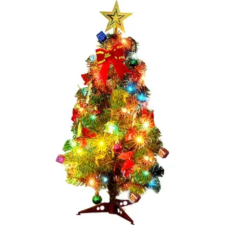 45CM Mini künstliche Weihnachten Tannenbaum mit Ornamenten für Fotografie Weihnachten Home Hochzeit Festival Party Deko, 45cm