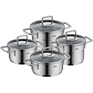 Silit Extra Cook Mini Topf-Set 8-tlg. 2 x Kochtopf + 2 x Bratentopf + 2 x Glasdeckel