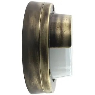 Außenlampe Wand Keller Echt-Messing Glas G9 IP64 rund Ø 14 cm Maritim Leuchte