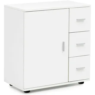 FineBuy Badschrank FB52416 Midischrank Weiß Badezimmerschrank Matt Kommode