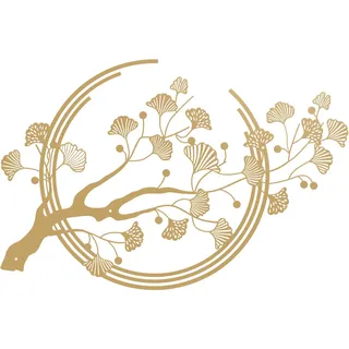 ESTART Große Ginkgo-Blätter Metall Wandkunst, goldene Wanddekoration ist geeignet für Wohnzimmer Schlafzimmer Arbeitszimmer Büro (Gold)