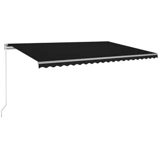 vidaXL Markise Manuell Einziehbar mit LED 500x350 cm Anthrazit - Grau