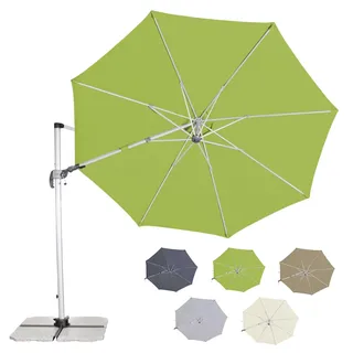 Doppler Sonnenschirm für den Garten SP-AZ 330cm Fresh Green - Pendelschirm knickbar + drehbar + neigbar - Gartenschirm mit UV-Schutz 50+ - Kurbelschirm aus Aluminium - regenabweisendes Polyester-Dach