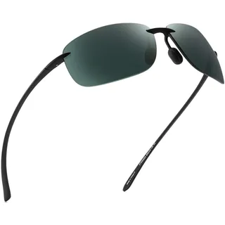 JIM HALO Sport Sonnenbrille für Damen Herren TR90 Randlos Unzerbrechlich Rahmen für Laufen Angeln Baseball Fahren Grün