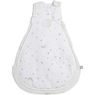 roba Babyschlafsack 74/80 cm - Easy Air Sternenzauber - Sommer Schlafsack für Neugeborene - aus Baumwolle mit Mesh Einsätzen - Stern Motiv in Weiß