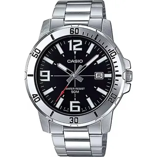 Casio MTP-VD01D-1E Herren Armbanduhr - Schwarz/Silber
