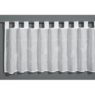 Gardinia Sehlbach Bistrogardine Stickerei Schmetterling, Weiß, 140 x 48 cm Bistrogardine, Schmetterlingsstickerei, Lichtdurchlässig, Einfache Dekoration, Öko-Tex Zertifiziert