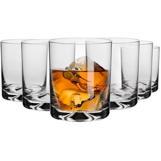 Krosno Whisky Gläser 6er Set, 350 ml, Mixology Kollektion | Trinkgläser, Bleifreies Kristallglas für Bourbon, Rum, Cocktails und Spirituosen auf Eis, Whiskey Glas, Spülmaschinenfest
