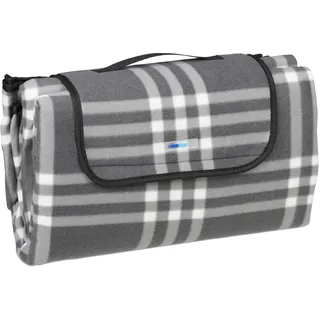 Relaxdays XXL Picknickdecke grau/weiß 200 x 200 cm